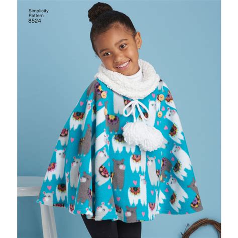 Childs Poncho Simplicity Sewing Pattern 8524 Etsy