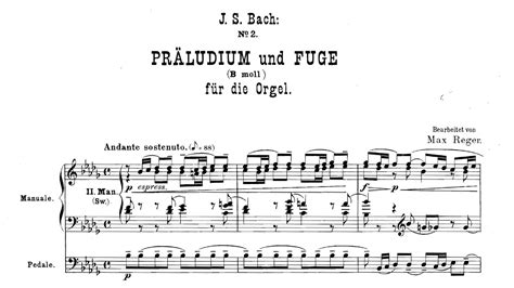 J S Bach M Reger Prelude And Fugue In B Flat Minor Bwv