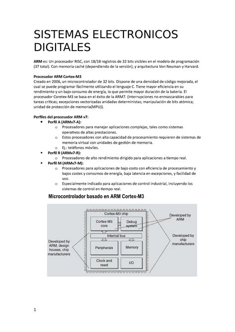 Tema Sed Sistemas Electronicos Digitales Arm Es Un Procesador Risc