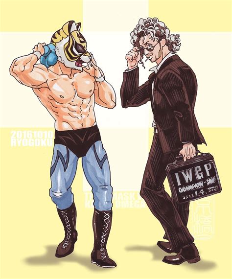 Tiger Mask And Kenny Omega Tiger Mask And 2 More Drawn By Kyobashi