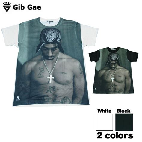 【楽天市場】【送料無料】gib Gae 2pac プリントtシャツ ホワイト ブラック メンズ トゥパック 2パック 映画 ヒップホップ アメリカ おもしろプリント おしゃれ スケーター