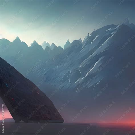 Alien planet fantasy wallpaper landscape 3D illustration with copy ...