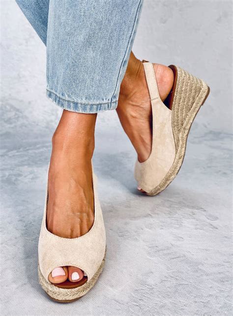 Espadryle Open Toe Na Koturnie Nevil Beige Sklep Kupbuty