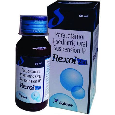 Rexol 250 Pharmaceutical Syrup Paracetamol Suspension For Clinical