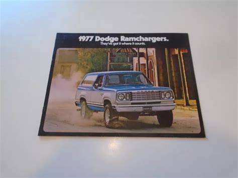 Dodge Ramcharger Vintage Car Sales Brochure Catalog Ramchargers