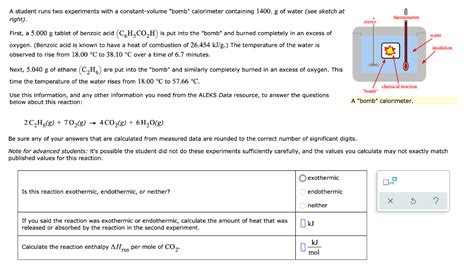 Solved A Student Runs Two Experiments With A Constant Volume Chegg