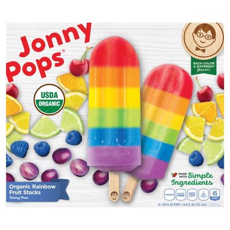 Jonny Pops Pops Dairy Free Organic Rainbow Fruit Stacks Publix