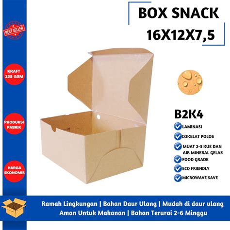 Jual Box Snack Tebal Snack Box Tebal 325 Gsm Dus Snack Laminasi B2k4