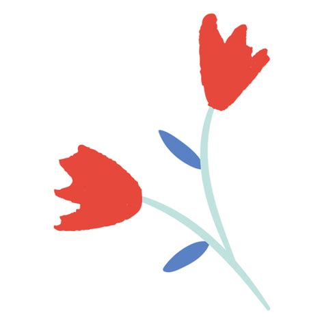 Diseño Png Y Svg De Tulipanes Rojos Flores Flores Planas Para Camisetas