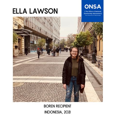 ONSA Announces Seven Boren Scholarship Winners Sally McDonnell