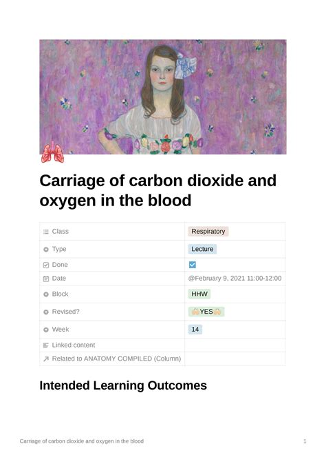 Carriage Of Carbon Dioxide And Oxygen In The Blood Carriage Of Carbon