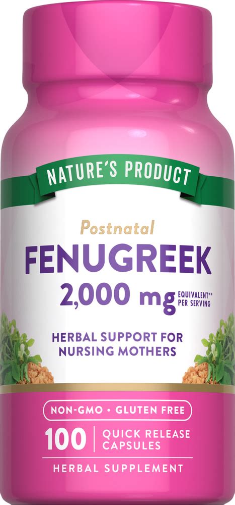 Fenugreek 2000 Mg Per Serving 100 Quick Release Capsules