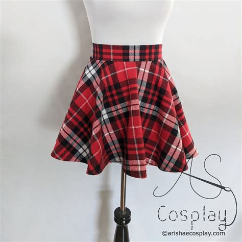 Red and Black Plaid Skirt - Etsy