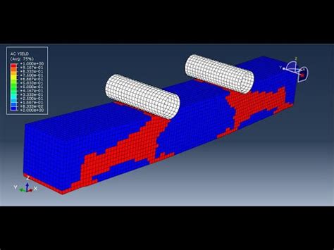 Simulation Wood Timber Beam Under Fire And Mechanical Bending Load In