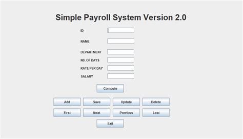 Simple Employee Payroll System In Java With Source Code Source Code