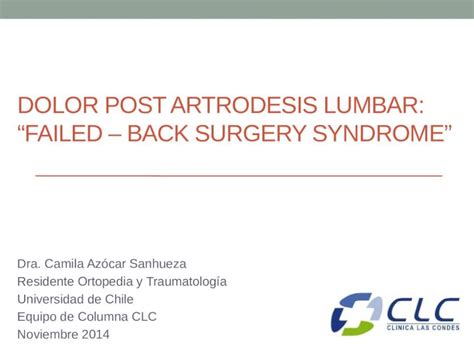 Pptx Artrodesis Columna Lumbar Dolor Postoperatorio Dokumen Tips