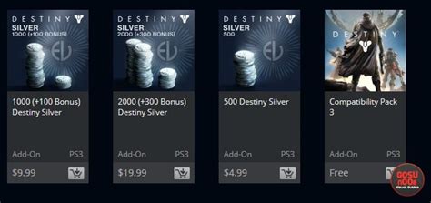 Destiny Silver prices for Eververse Trading Company - GosuNoob.com ...