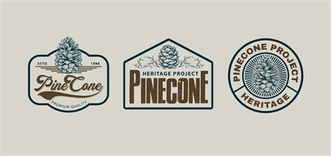 pine cone logo, badge and emblem design 17545173 Vector Art at Vecteezy