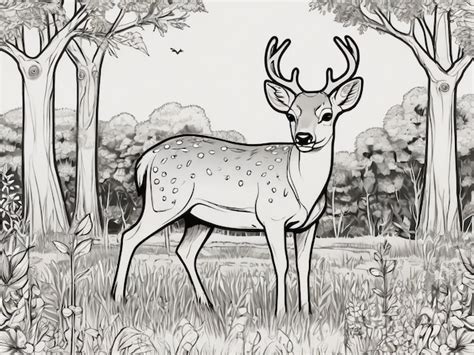 Premium Photo | A drawing of a deer with spots on it