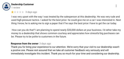 Best Practices for Responding to Negative Dealership Reviews