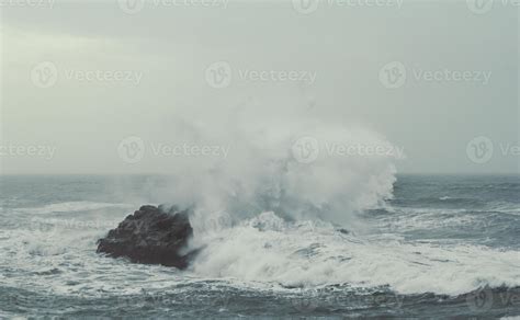 Sea storm with breaking waves landscape photo 16563042 Stock Photo at ...