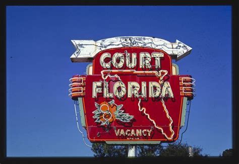 Court Florida Pensacola Florida Vintage Neon Signs Retro Signage