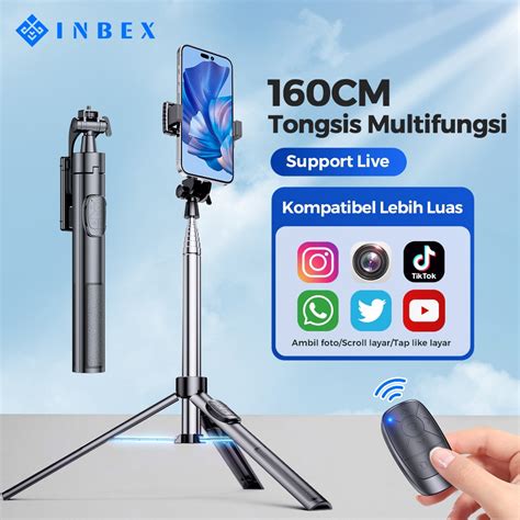 Jual Inbex Ib Tongsis Tripod Bluetooth Remote Self Stick Hp Handphone