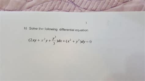 Solved B Solve The Following Differential Equation 3