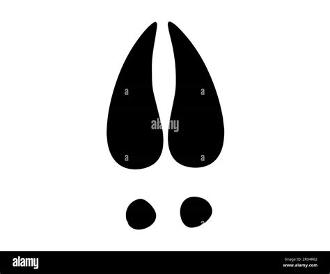 Deer Hoof Silhouette Vector Art White Background Stock Vector Image