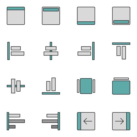 Layout Alignment Filled Line Icon Set 12761974 Vector Art At Vecteezy