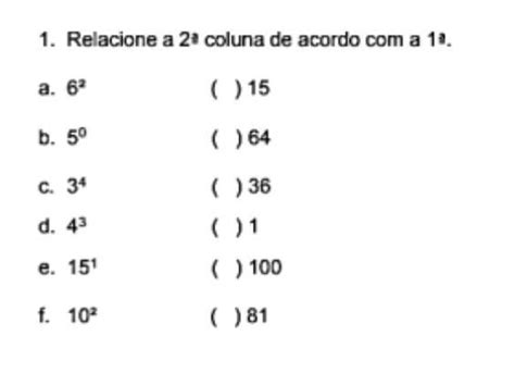 1 Relacione A 2 Coluna De Acordo A 1 Brainly Br