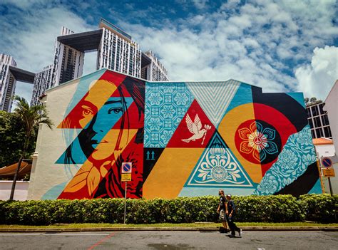 Mosaic Of Peace And Harmony Mural In Singapore Obey Giant