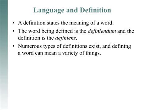 Language and Definition