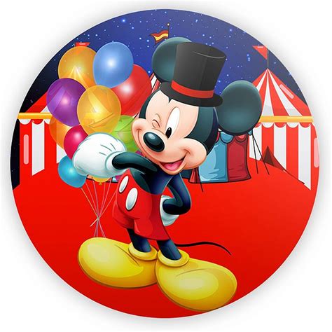 Painel Redondo Mickey Circo Sublimado 3D Sublitex painéis sublimados