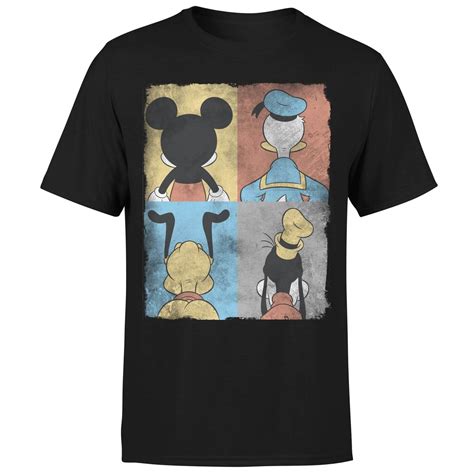 Camiseta Disney Mickey Mouse Donald Pluto Y Goofy Hombre Negro