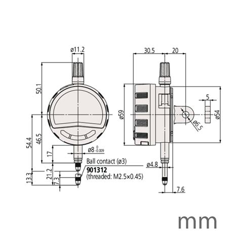 Mitutoyo 543 711B 0 01mm Flat Back ABSOLUTE Digital Indicator ID CX