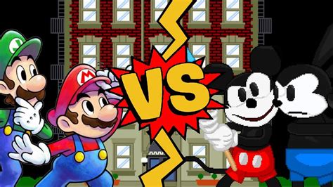 M U G E N Battles Mario Luigi Vs Oswald The Lucky Rabbit Mickey