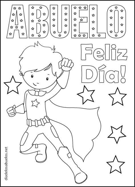 Tarjetas de Feliz Día del Abuelo Para Colorear Día de los Abuelos