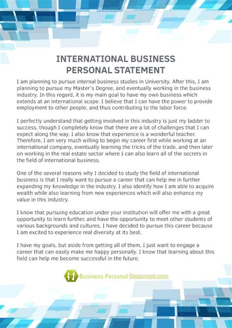 Personal Statement Business Management Servicesint