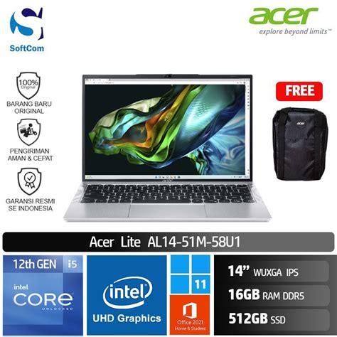 Jual Acer Aspire Lite Al M U I U Gb Gb Ssd Wuxga