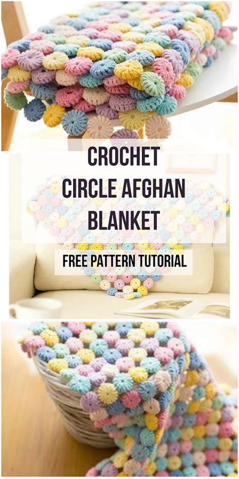 Crochet Circle Afghan Blanket Free Pattern Tutorial | Crochet circle ...