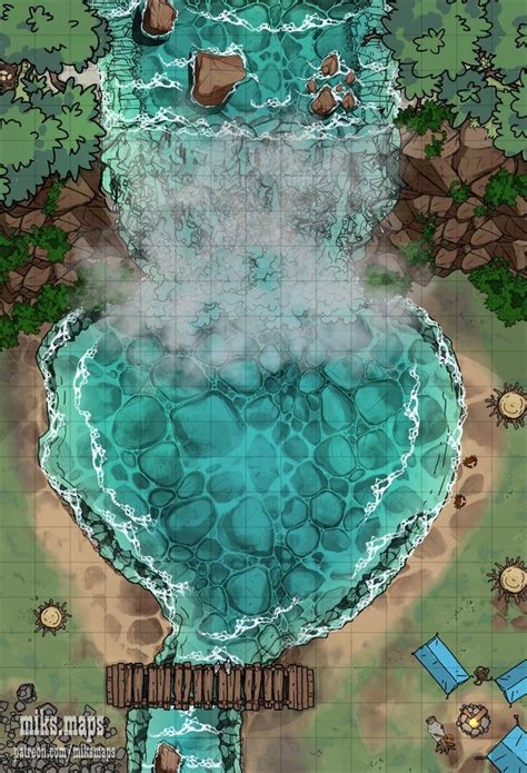 Waterfall Bridge X Battlemaps Fantasy Map Dnd World Map Sexiz Pix