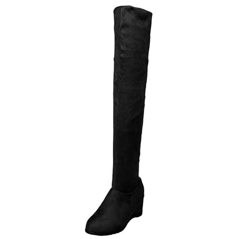 Zaroyeax Womens Fashion Solid Warm Over The Knee Long Boots High Boots