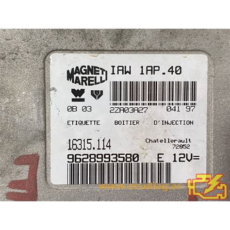 ECU MOTOR MAGNETI MARELLI IAW 1AP 40 1631 114 PSA 9628993580