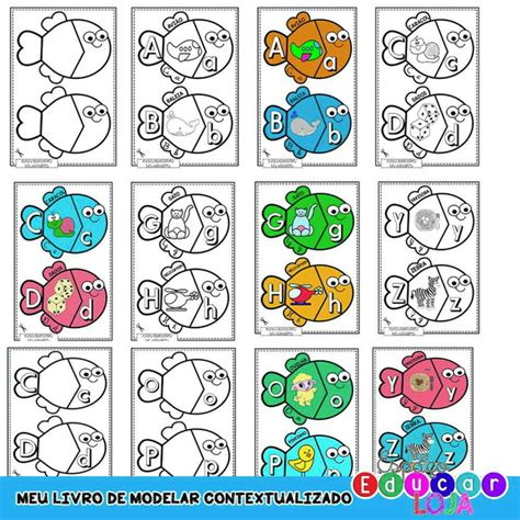 Jogo Educativo Peixes do Alfabeto pdf Digital Imprimir