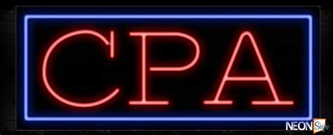 Cpa In Red With Blue Border Neon Sign