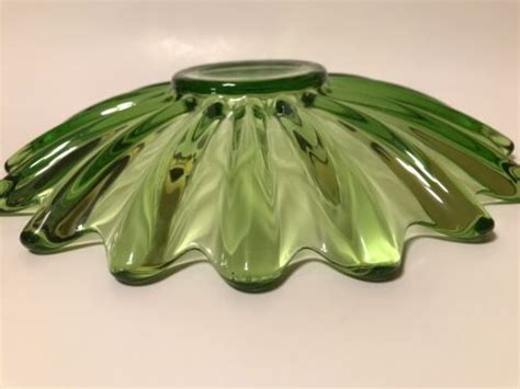 Vintage S Federal Glass Celestial Limelight Green Glass Sunflower