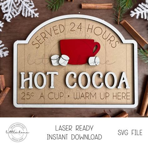 Hot Cocoa Sign Svg Etsy