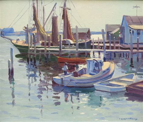 Sold Price Charles Gordon Harris Painting Of Alobster Boats June 6