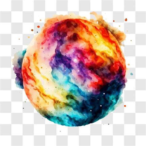 Descarga Planeta Colorido con Salpicaduras de Pintura Exploración y